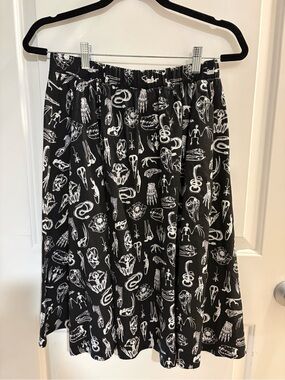 NWT Social Collision Skeleton & Skull Print Skater Skirt | Medium